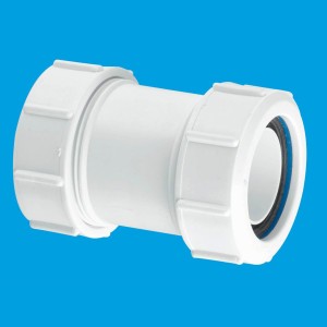 McAlpine S28M - Straight Connector White 32mm X 32mm