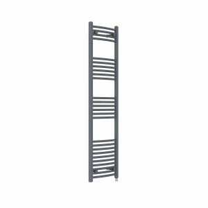 Fjord 1600 x 400mm Curved Anthracite Prefilled Electric Heated Towel Rail