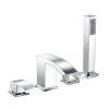 Camden Modern Four Hole Deck Mounted Bath Shower Mixer with Hand Shower Chrome