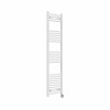 Fjord 1600 x 400mm Curved White Thermostatic Touch Control Wifi Electric Heated Towel Rail