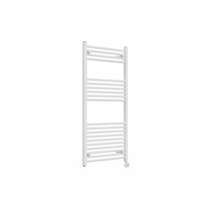Bergen 1200 x 600mm Straight White Thermostatic Touch Control Wifi Electric Heated Towel Rail