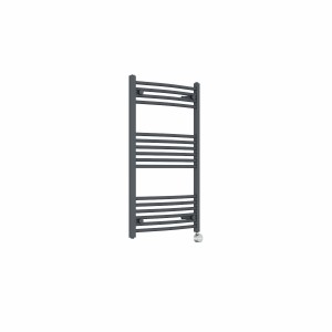 Fjord 1000 x 600mm Curved Anthracite Thermostatic Touch Control Electric Heated Towel Rail