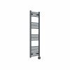Fjord 1400 x 400mm Curved Anthracite Thermostatic Wifi Control Electric Heated Towel Rail