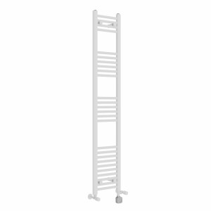 Bergen 1600 x 300mm Dual Fuel Straight White Thermostatic Electric Heated Towel Rail