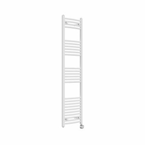 Fjord 1600 x 400mm Curved White Thermostatic Touch Control Electric Heated Towel Rail