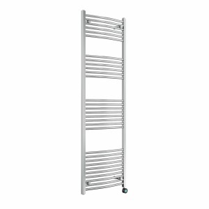 Fjord 1800 x 600mm Curved Chrome Thermostatic Touch Control Electric Heated Towel Rail