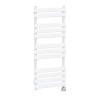 Juva 1200 x 500mm White Flat Panel Electric Thermostatic Heated Designer Towel Rail