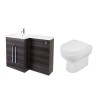 Calm Grey Left Hand Combination Vanity Unit Basin L Shape with Back to Wall Lima Toilet & Soft Close Seat & Concealed Cistern - 1100mm 