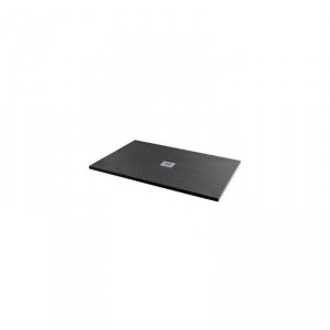 Shower Tray 1000 x 800mm Ultra Low Profile Jet Black Rectangle