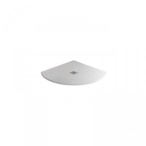 Aquariss - Ice White Slate Effect Quadrant Shower Tray - 900 x 900mm - Includes Fast Flow Grill Waste