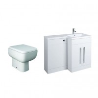 Calm White Right Hand Combination Vanity Unit with RAK-Series 600 Toilet - 1100mm 