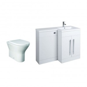 Calm White Right Hand Combination Vanity Unit with Rak-Resort Toilet - 1100mm 