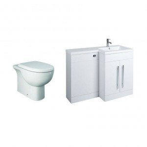 Calm White Right Hand Combination Vanity Unit with RAK-Tonique Toilet - 1100mm 