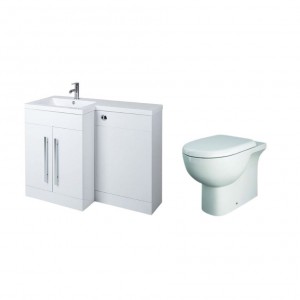 Calm White Left Hand Combination Vanity Unit with RAK-Tonique Toilet - 1100mm 