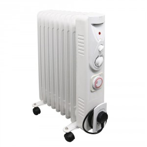 Dovre Electric Portable Oil Filled Radiator 9 Fin Gloss White - 2000W