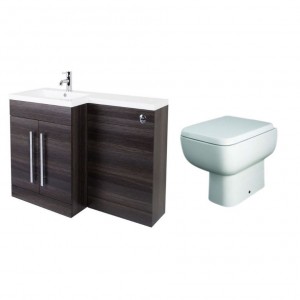 Calm Grey Left Hand Combination Vanity Unit with RAK-Series 600 Toilet - 1100mm 