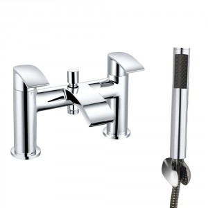 Flow Modern Bath Shower Mixer Tap with Hand Shower - Chrome