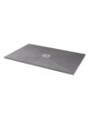 Shower Tray  1700 x 800 mm ABS Stone Flat Top Walk-in Rectangle Grey Sparkle With Drying Area