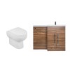 Calm Walnut Right Hand Combination Vanity Unit Basin L Shape with Back to Wall Lima Toilet & Soft Close Seat & Concealed Cistern - 1100mm 