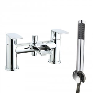 Suva Modern Waterfall Bath Shower Mixer Tap with Hand Shower - Chrome