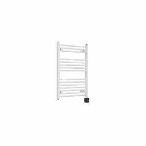 Bergen 800 x 600mm Straight White Thermostatic Touch Control Electric Heated Towel Rail