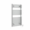 Jakobstad 1000 x 500mm Curved Chrome Electric Designer Heated Towel Rail