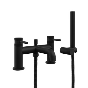Eden Modern Bath Shower Mixer Tap with Hand Shower Matt Black