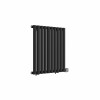 Norden Electric - 600 x 591mm Black Single Flat Oval Tube Horizontal Bluetooth Designer Radiator