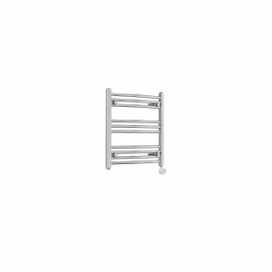 Fjord 600 x 600mm Curved Chrome Thermostatic Touch Control Electric Heated Towel Rail