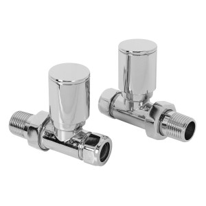 Designer Straight 15mm Radiator Valve Pack
