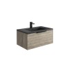 Reid 800mm LED Vanity Unit & Graphite Grey Basin - Grey Oak