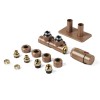 Terma Twins Right Sided All in One Integrated 50mm Valve with Pipe Masking Set for Hex Radiator Bright Copper