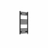 Fjord 1000 x 500mm Curved Black Prefilled Electric Heated Towel Rail