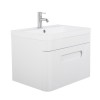 Harmony White 600mm Wall Hung Single Drawer Vanity Unit & Basin