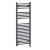 Bergen 1200 x 450mm Straight Grey Thermostatic Electric Heated Towel Rail