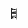 Bergen 800 x 500mm Straight Black Thermostatic Touch Control Electric Heated Towel Rail