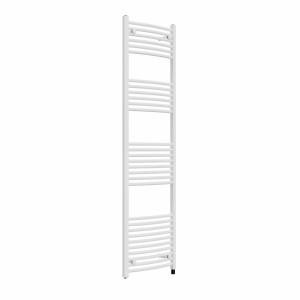 Fjord 1800 x 500mm Curved White Prefilled Electric Heated Towel Rail