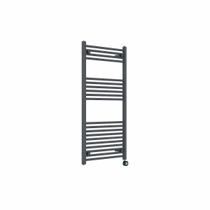Bergen 1200 x 600mm Straight Anthracite Thermostatic Touch Control Electric Heated Towel Rail