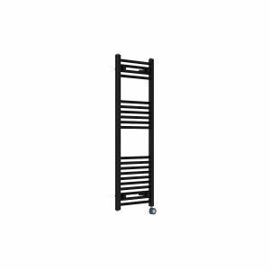 Bergen 1200 x 400mm Straight Black Thermostatic Touch Control Wifi Electric Heated Towel Rail