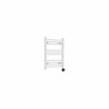Bergen 600 x 500mm Straight White Thermostatic Touch Control Electric Heated Towel Rail