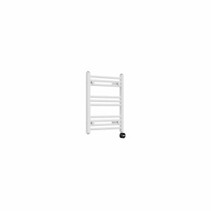Bergen 600 x 500mm Straight White Thermostatic Touch Control Electric Heated Towel Rail