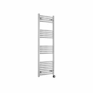 Fjord 1400 x 500mm Curved Chrome Thermostatic Touch Control Wifi Electric Heated Towel Rail
