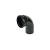 Soil Push Fit 110mm Single Socket 90 Degree Bend Black