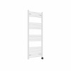 Fjord 1400 x 600mm Curved White Thermostatic Touch Control Electric Heated Towel Rail