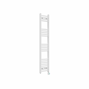 Fjord 1400 x 300mm Curved White Thermostatic Touch Control Wifi Electric Heated Towel Rail