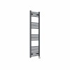 Fjord 1400 x 400mm Curved Anthracite Thermostatic Touch Control Electric Heated Towel Rail