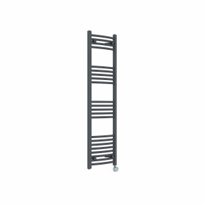 Fjord 1400 x 400mm Curved Anthracite Thermostatic Touch Control Electric Heated Towel Rail
