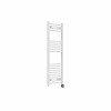 Fjord 1200 x 400mm Curved White Thermostatic Touch Control Electric Heated Towel Rail
