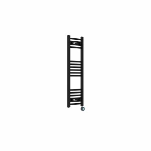 Fjord 1000 x 300mm Curved Black Thermostatic Touch Control Electric Heated Towel Rail