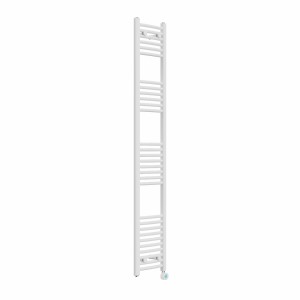 Fjord 1800 x 300mm Curved White Thermostatic Touch Control Wifi Electric Heated Towel Rail